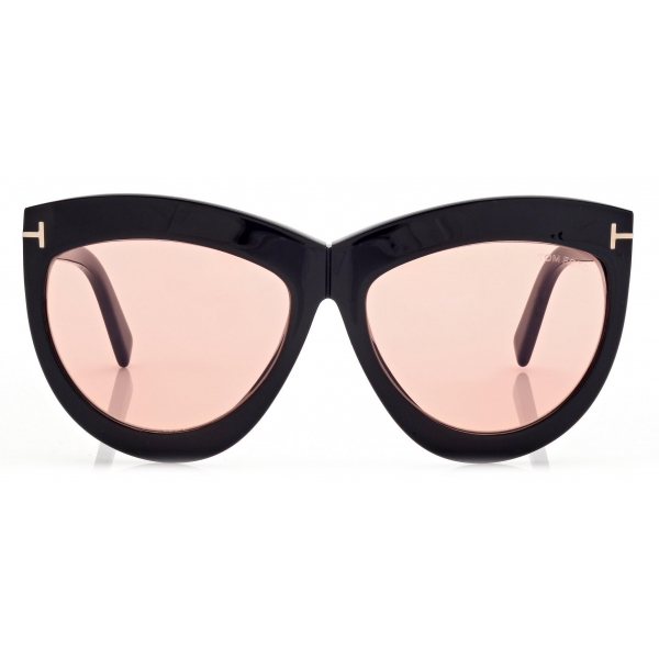 Tom Ford - Occhiali da Sole Doris - Occhiali da Sole Shield - Nero Lucido Marrone - Occhiali da Sole - Tom Ford Eyewear