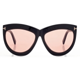 Tom Ford - Occhiali da Sole Doris - Occhiali da Sole Shield - Nero Lucido Marrone - Occhiali da Sole - Tom Ford Eyewear