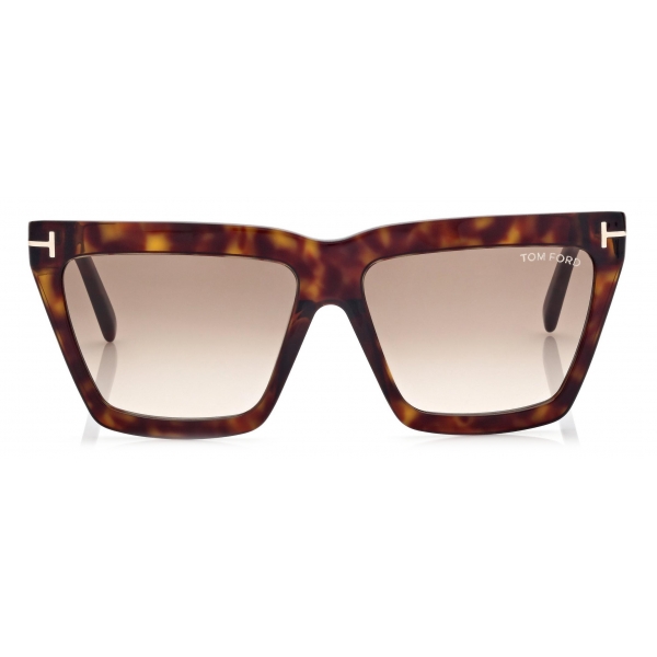 Tom Ford - Occhiali da Sole Eden - Occhiali da Sole Geometrica - Havana Scuro - Occhiali da Sole - Tom Ford Eyewear