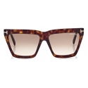 Tom Ford - Occhiali da Sole Eden - Occhiali da Sole Geometrica - Havana Scuro - Occhiali da Sole - Tom Ford Eyewear