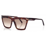 Tom Ford - Occhiali da Sole Eden - Occhiali da Sole Geometrica - Havana Scuro - Occhiali da Sole - Tom Ford Eyewear