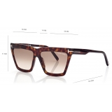 Tom Ford - Occhiali da Sole Eden - Occhiali da Sole Geometrica - Havana Scuro - Occhiali da Sole - Tom Ford Eyewear