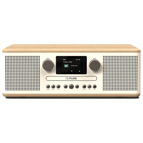 Pure - Classic C-D6 - Cotton White Oak - CD-Player DAB+ Radio with Bluetooth - High Quality Digital Radio