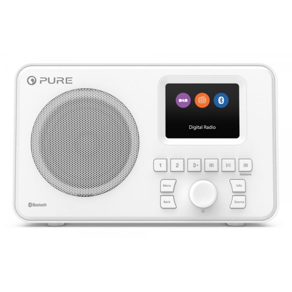 Pure - Elan One - Bianco - Portable DAB+ Radio con Bluetooth - Radio Digitale Alta Qualità