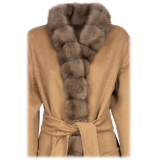 Avvenice - Margot - Cappotto in Cashmere e Zibellino - Loro Piana Cashmere - Pelliccie - Cappotti - Luxury Exclusive Collection