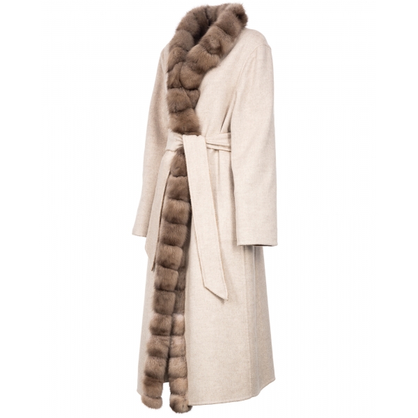 Avvenice - Louise - Cashmere and Sable Coat - Loro Piana Cashmere - Furs - Coats - Luxury Exclusive Collection
