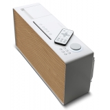 Pure - Evoke Home - Wood Edition - Cotton White with Cherry Wood Grill - All-in-One Music System - High Quality Digital Radio