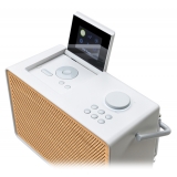 Pure - Evoke Play - Cotton White Cherry Wood Grill - Portable DAB+ Radio with Bluetooth - High Quality Digital Radio