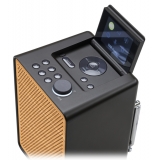 Pure - Evoke Spot - Coffee Black with Cherry Wood Grill - Wood Edition Compact Music System - High Quality Digital Radio
