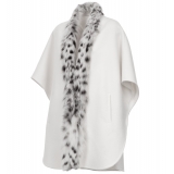 Avvenice - Leila - Cashmere and Canadian Lynx Cape - Loro Piana Cashmere - Furs - Coats - Luxury Exclusive Collection