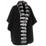 Avvenice - Claire - Cashmere and Chinchilla Cape - Loro Piana Cashmere - Furs - Coats - Luxury Exclusive Collection