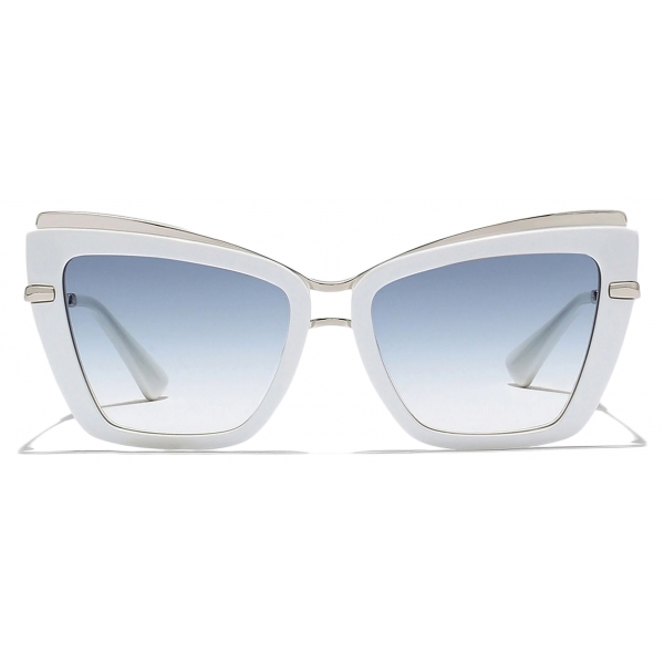 Dolce & Gabbana - Occhiale da Sole Metal Print - Bianco Stampa Maiolica Blu - Dolce & Gabbana Eyewear