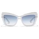 Dolce & Gabbana - Occhiale da Sole Metal Print - Bianco Stampa Maiolica Blu - Dolce & Gabbana Eyewear