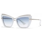 Dolce & Gabbana - Occhiale da Sole Metal Print - Bianco Stampa Maiolica Blu - Dolce & Gabbana Eyewear