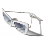 Dolce & Gabbana - Occhiale da Sole Metal Print - Bianco Stampa Maiolica Blu - Dolce & Gabbana Eyewear