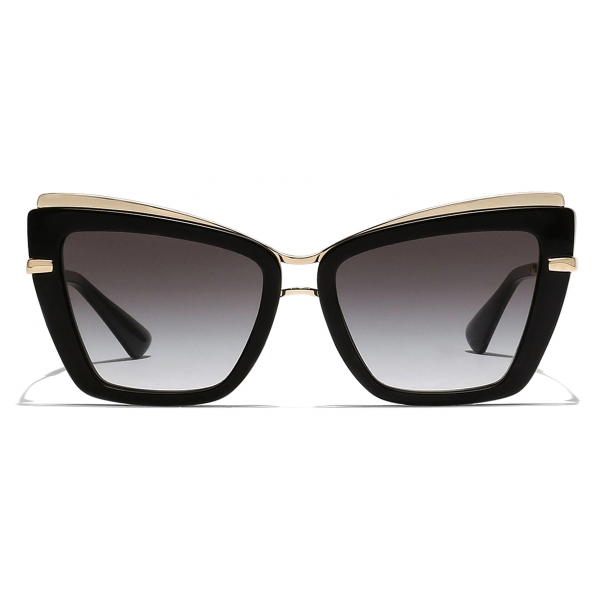 Dolce & Gabbana - Metal Print Sunglasses - Black Gold - Dolce & Gabbana Eyewear