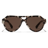 Dolce & Gabbana - Mirror Logo Sunglasses - Havana Beige - Dolce & Gabbana Eyewear