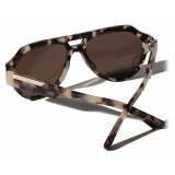 Dolce & Gabbana - Mirror Logo Sunglasses - Havana Beige - Dolce & Gabbana Eyewear