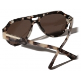 Dolce & Gabbana - Occhiale da Sole Mirror Logo - Beige Havana - Dolce & Gabbana Eyewear