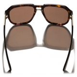 Dolce & Gabbana - Mirror Logo Sunglasses - Havana - Dolce & Gabbana Eyewear