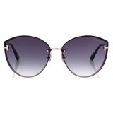 Tom Ford - Occhiali da Sole Evangeline - Occhiali da Sole Oversize - Oro Grigio - Occhiali da Sole - Tom Ford Eyewear