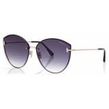 Tom Ford - Occhiali da Sole Evangeline - Occhiali da Sole Oversize - Oro Grigio - Occhiali da Sole - Tom Ford Eyewear