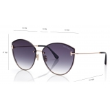 Tom Ford - Occhiali da Sole Evangeline - Occhiali da Sole Oversize - Oro Grigio - Occhiali da Sole - Tom Ford Eyewear