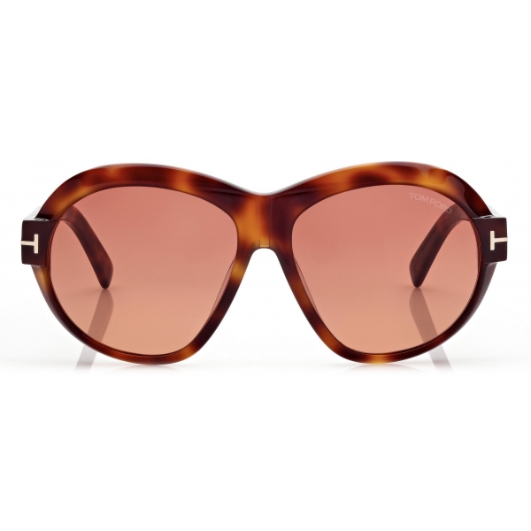 Tom Ford - Inger Sunglasses - Round Sunglasses - Blonde Havana Bordeaux - Sunglasses - Tom Ford Eyewear