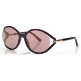 Tom Ford - Occhiali da Sole Melody - Occhiali da Sole Rotondi - Marrone Scuro Lucido - Occhiali da Sole - Tom Ford Eyewear