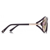 Tom Ford - Occhiali da Sole Melody - Occhiali da Sole Rotondi - Marrone Scuro Lucido - Occhiali da Sole - Tom Ford Eyewear