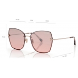 Tom Ford - Occhiali da Sole Nickie - Occhiali da Sole a Farfalla - Oro Rosa - Occhiali da Sole - Tom Ford Eyewear