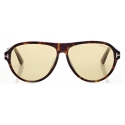 Tom Ford - Occhiali da Sole Quincy - Occhiali da Sole Pilota - Havana Scuro - Occhiali da Sole - Tom Ford Eyewear