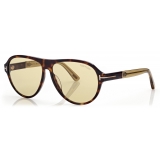 Tom Ford - Occhiali da Sole Quincy - Occhiali da Sole Pilota - Havana Scuro - Occhiali da Sole - Tom Ford Eyewear