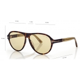 Tom Ford - Occhiali da Sole Quincy - Occhiali da Sole Pilota - Havana Scuro - Occhiali da Sole - Tom Ford Eyewear