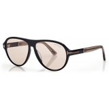 Tom Ford - Occhiali da Sole Quincy - Occhiali da Sole Pilota - Nero Marrone - Occhiali da Sole - Tom Ford Eyewear