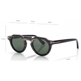 Tom Ford - Round Horn Sunglasses - Black Horn - Sunglasses - Tom Ford Eyewear