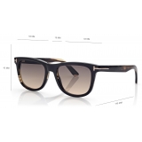 Tom Ford - Occhiali da Sole Corno Squadrati Morbido - Corno Fumo Sfumato - Occhiali da Sole - Tom Ford Eyewear