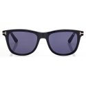Tom Ford - Soft Square Horn Sunglasses - Black Horn Blue - Sunglasses - Tom Ford Eyewear