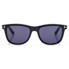 Tom Ford - Soft Square Horn Sunglasses - Black Horn Blue - Sunglasses - Tom Ford Eyewear