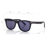 Tom Ford - Soft Square Horn Sunglasses - Black Horn Blue - Sunglasses - Tom Ford Eyewear
