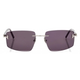 Tom Ford - Occhiali da Sole Titanio Corno Squadrati - Rutenio - Occhiali da Sole - Tom Ford Eyewear