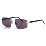 Tom Ford - Occhiali da Sole Titanio Corno Squadrati - Rutenio - Occhiali da Sole - Tom Ford Eyewear