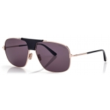 Tom Ford - Occhiali da Sole Tex - Occhiali da Sole Navigatore - Oro Rosa Fumo - Occhiali da Sole - Tom Ford Eyewear