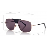 Tom Ford - Tex Sunglasses - Navigator Sunglasses - Rose Gold Smoke - Sunglasses - Tom Ford Eyewear