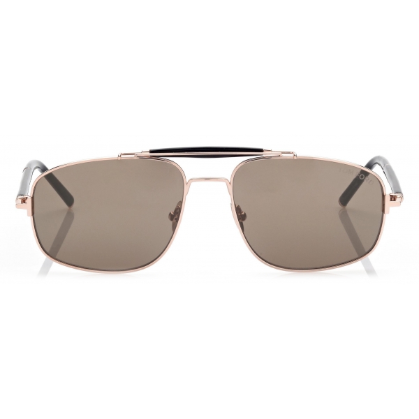 Tom Ford - Titanium Horn Navigator Sunglasses - Gunmetal Green - Sunglasses - Tom Ford Eyewear