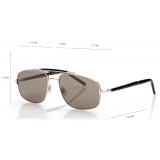 Tom Ford - Titanium Horn Navigator Sunglasses - Gunmetal Green - Sunglasses - Tom Ford Eyewear