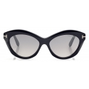 Tom Ford - Toni Sunglasses - Oval Sunglasses - Black Smoke - Sunglasses - Tom Ford Eyewear