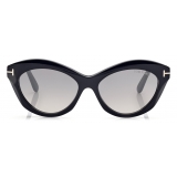 Tom Ford - Occhiali da Sole Toni - Occhiali da Sole Ovali - Nero Fumo - Occhiali da Sole - Tom Ford Eyewear