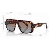 Tom Ford - Occhiali da Sole Turner - Occhiali da Sole Squadrati - Havana Scuro - Occhiali da Sole - Tom Ford Eyewear