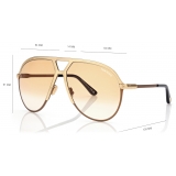 Tom Ford - Occhiali da Sole Xavier - Occhiali da Sole Pilota - Oro - Occhiali da Sole - Tom Ford Eyewear